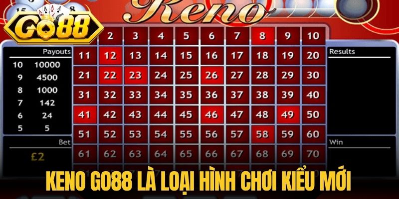 Keno Go88 là loại hình chơi kiểu mới